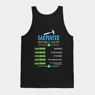 Carpenter Hourly Rate - Woodworker Sawdust Gift Tank Top